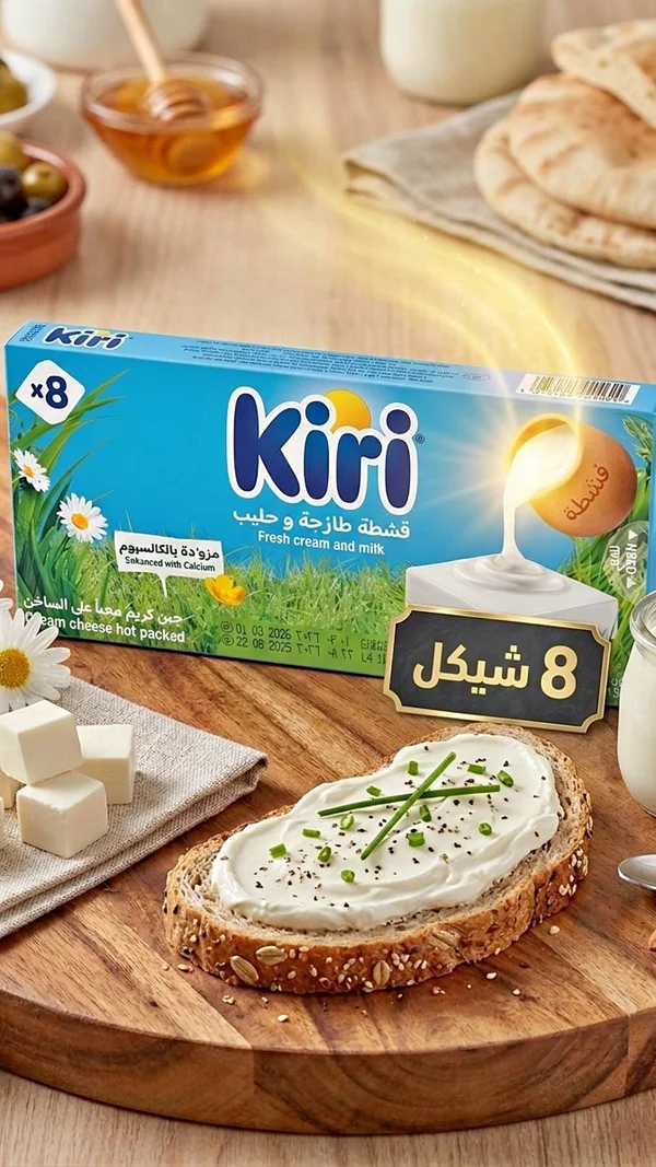 جبنة كريمية بالقشطة - كيري (Kiri) - مواد غذائية وبقالة - سوق غزة