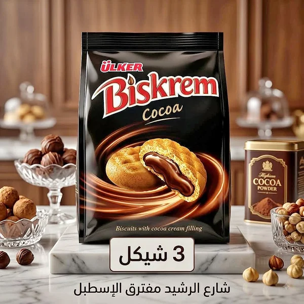 بسكويت بيسكرم كاكاو - أولكر (Ulker) - مواد غذائية وبقالة - سوق غزة
