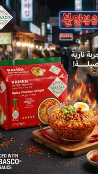 نودلز رامن سريعة التحضير بنكهة الدجاج الحار - تاباسكو (Tabasco)