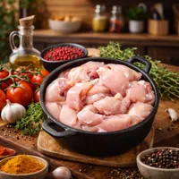 مكعبات صدور دجاج طازجة