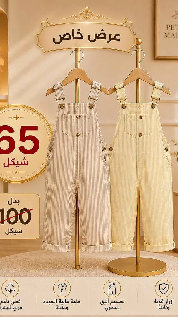طقم سالوبيت أطفال مخطط - ملابس أطفال - سوق غزة