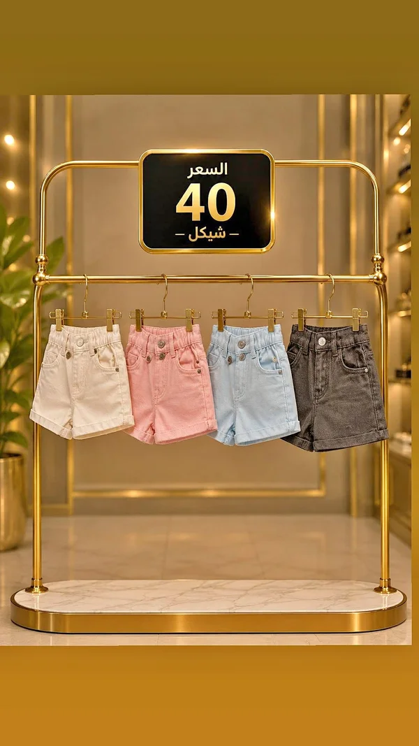 شورت جينز صيفي للأطفال - ملابس أطفال - سوق غزة