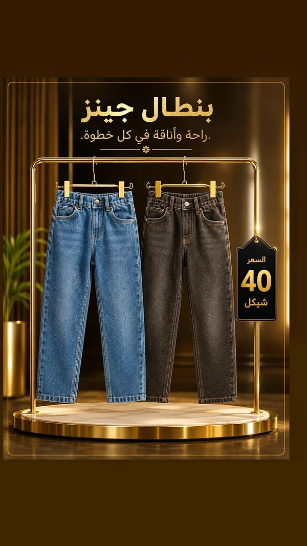 بنطال جينز للأطفال - ملابس أطفال - سوق غزة
