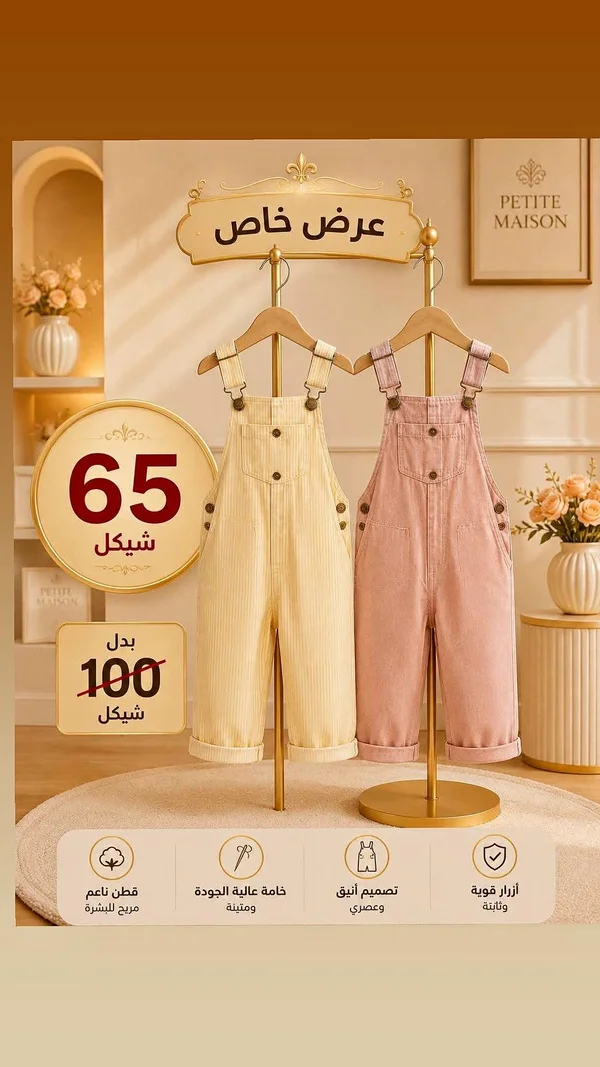 جمبسوت أطفال كاجوال - بوتيت ميزون (Petite Maison) - ملابس أطفال - سوق غزة