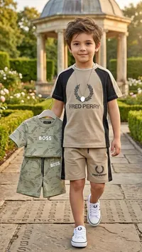 طقم ملابس صيفي للأطفال - فريد بيري (Fred Perry)