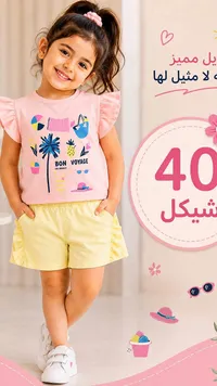طقم صيفي بناتي بون فويج - سوق غزة
