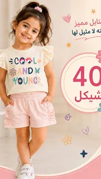 طقم ملابس صيفي للبنات - كول آند يونغ - سوق غزة