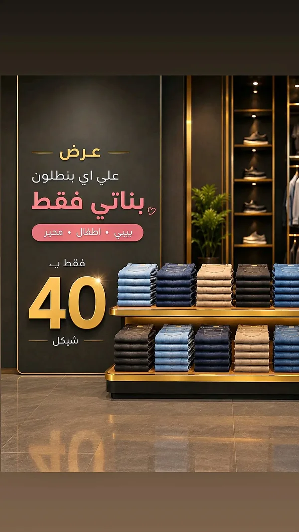 تشكيلة بناطيل جينز بناتي - ملابس أطفال - سوق غزة