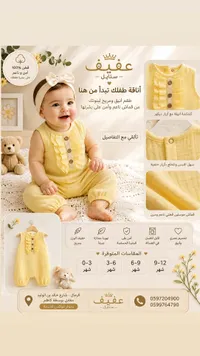 طقم مواليد صيفي - عفيف ستايل