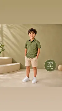 طقم قميص وشورت صيفي للأولاد