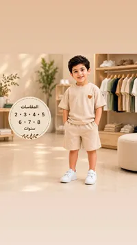 طقم صيفي للأطفال - تيشيرت وشورت بيج