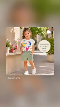طقم ملابس صيفي للأطفال - عفيف ستايل (Afeef Style)