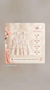 فستان أطفال مزين بالورود
