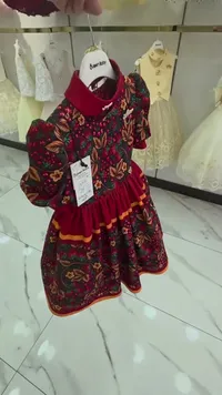 فستان أطفال كلاسيكي بنقشة الزهور - كوين بيبي (Queen Baby) - سوق غزة