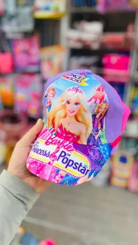 قبعة أطفال بتصميم باربي الأميرة ونجمة البوب (Barbie)