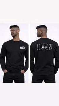 ICON Long Sleeve Black Sweatshirt