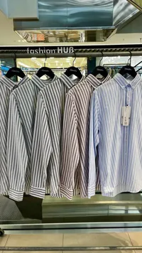 قميص رجالي مخطط بأكمام طويلة - زارا (Zara)