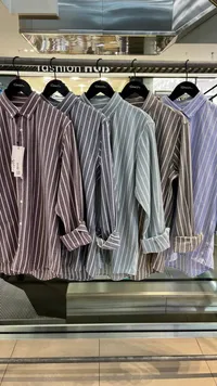 قميص رجالي مخطط بأكمام طويلة - زارا (Zara)