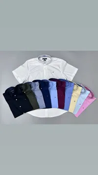 قميص رجالي صيفي بأكمام قصيرة - تومي هيلفيغر (Tommy Hilfiger)