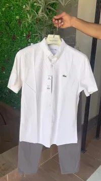 قميص رجالي صيفي أبيض - لاكوست (Lacoste)