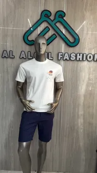 تيشيرت رجالي أبيض بطبعة - AL ALOUL FASHION