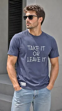 تيشيرت بطباعة "Take It Or Leave It" - N (New Jeans)