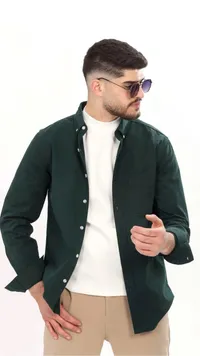 قميص كاجوال أخضر داكن