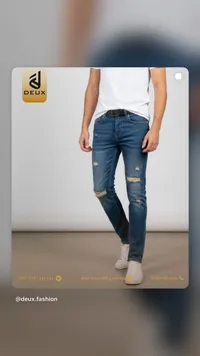 بنطلون جينز رجالي ممزق - ديوكس