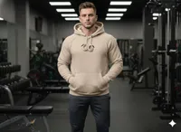 Beige Hoodie with Drawstring Design