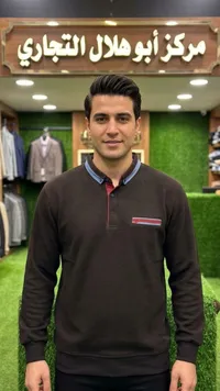 بلوفر رجالي بياقة مزدوجة