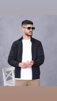 جاكيت رجالي أسود كاجوال