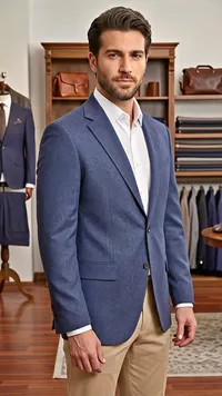 بدلة فرح شبابية كلاسيكية - أزرق ملكي