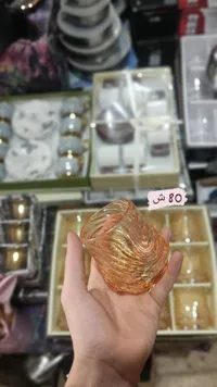طقم كاسات زجاجية مموجة ملونة - سوق غزة