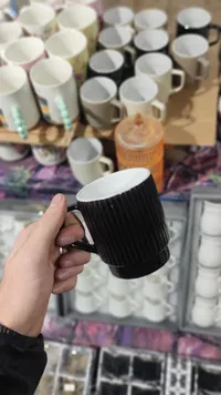 مج سيراميك مضلع أسود