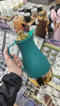 دلة قهوة وشاي حرارية - لون أخضر زمردي