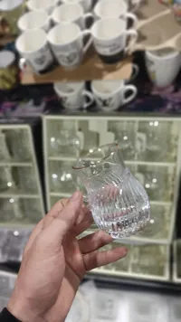 طقم كاسات شاي زجاجية مزخرفة
