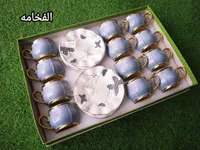 طقم فناجين قهوة وشاي سيراميك - الفخامة - سوق غزة
