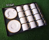طقم فناجين قهوة بورسلين - الفخامة
