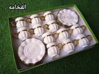 طقم فناجين قهوة سيراميك فاخر - الفخامة - سوق غزة