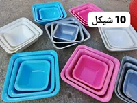 طقم زبادي بلاستيك مربعة متداخلة - سوق غزة