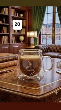 كوب قهوة زجاجي مزدوج الجدار (Coffee)