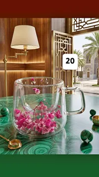كوب زجاجي مزدوج الجدار