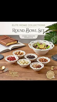 طقم أطباق تقديم دائرية - Elite Home Collections