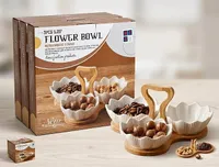 أوعية زهور مع حامل خشبي (Flower Bowl)