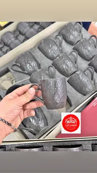 طقم أكواب قهوة سيراميك بتصميم صخري - الفخامة مول