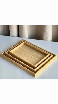 طقم صواني تقديم خشب البامبو (Bamboo)