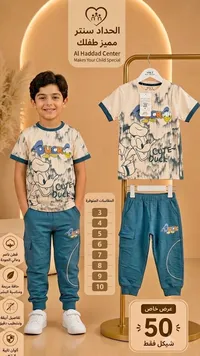 طقم ملابس أطفال صيفي - الحداد سنتر (Al Haddad Center) - سوق غزة
