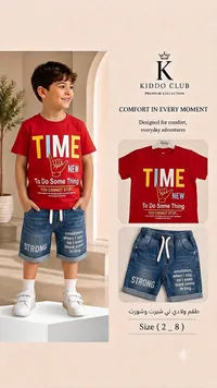 طقم تي شيرت وشورت - Kiddo Club