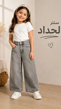 بنطلون جينز واسع للأطفال - سنتر لحداد