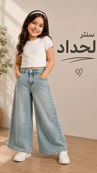 بنطلون جينز واسع للأطفال - لحداد